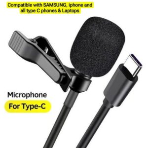 Mxiii Android Tv Box Lavalier Type-C Microphone Omni Directional Condenser Lapel Tie Clip Mobile Pin Microphone mic For Android Phone And Iphone Video Recording (TypeCmic)