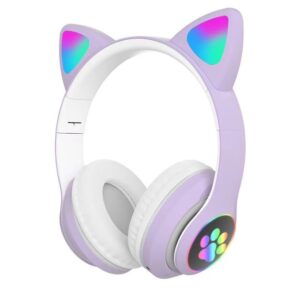 BT5.0 Wireless Headphones Cute Cat Ears HIFI Stereo Foldable