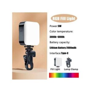 Pocket RGB Portable LED Ring Light Light Video Mini Fill Light For Camera Smartphone Laptop Selfie Adjustable RBG Lamp