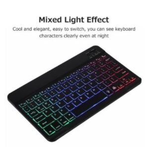 Tablet 10 inch BT slim wireless keyboard rechargeable color light
